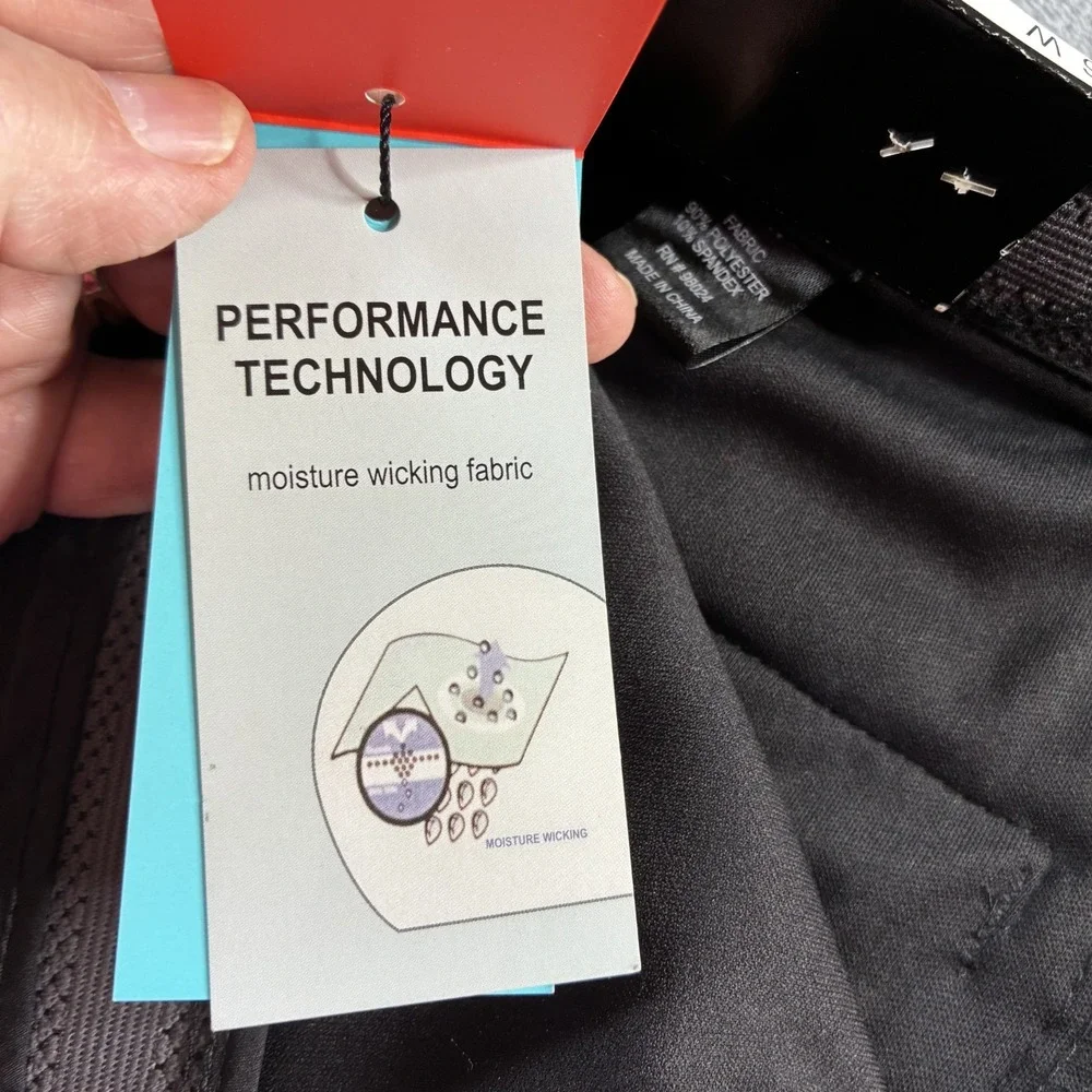 NWT Britches Sport Men's Performance Shorts Black 36 Flat Front Mid Rise Zip Fly